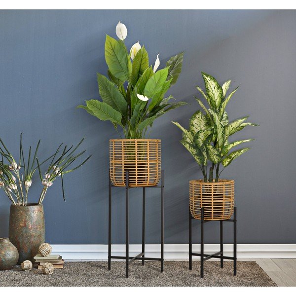 Komplekt 2 rottingist poti statiivi, kõrgus 90 cm - Mauro Ferretti-image-1