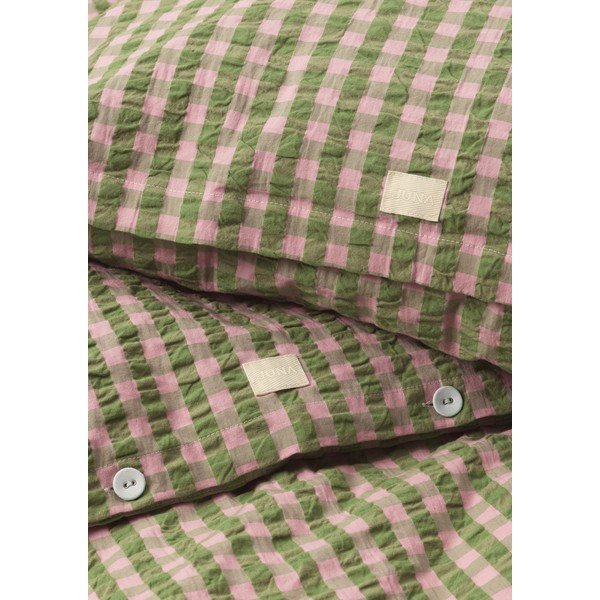 Roheline-roosa krepp voodipesu üheinimesevoodile 140x200 cm Bæk&Bølge - JUNA-image-3