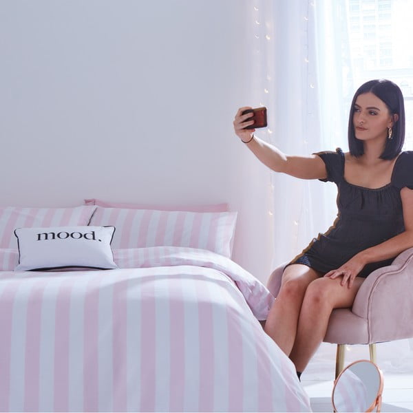 Valge/roosa voodipesu üheinimesevoodile 135x200 cm Stripe Tease - Sassy B-image-4