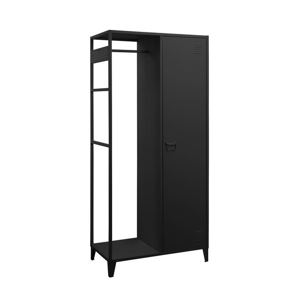 Must avatud metallist riidekapp 80x175 cm Salino - Støraa-image-1