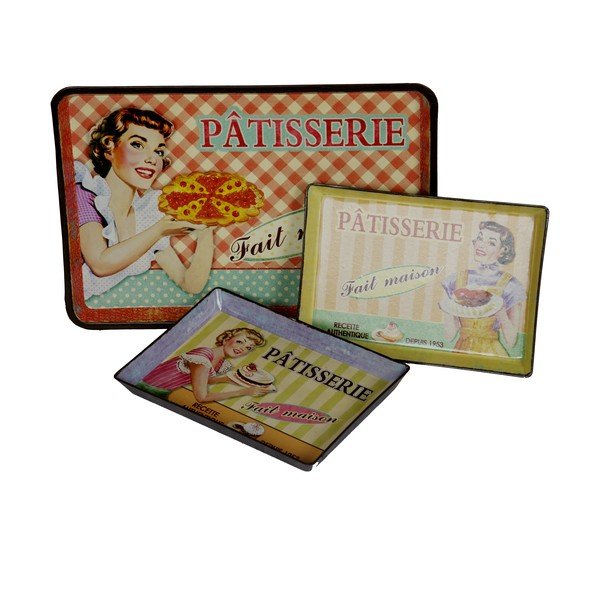 Sada 3 retro podnosů Antic Line Patisserie