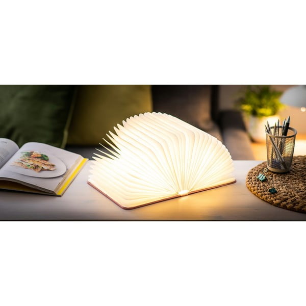 Roosa suur LED laualamp raamatukujulisena Booklight - Gingko