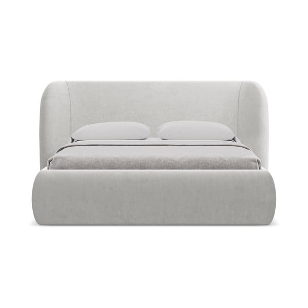 Helehall polsterdatud kaheinimesevoodi koos voodipõhja ja panipaigaga 140x200cm Hauke - Makamii-image-3