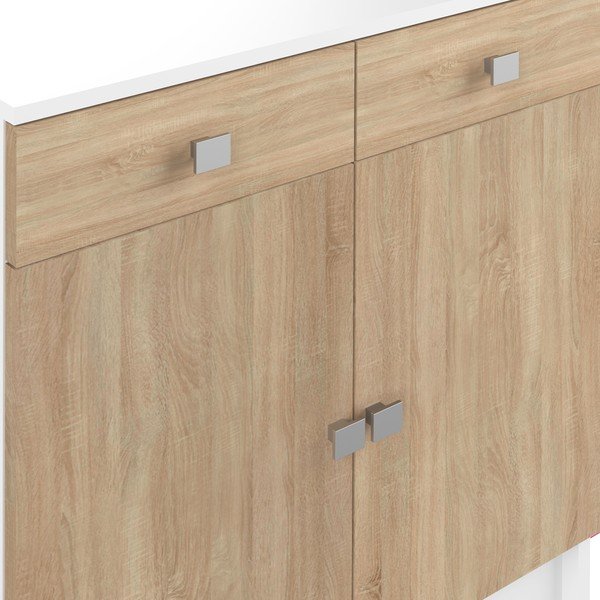 Valge madal vannitoakapp tammepuust 60x82 cm Combi - TemaHome-image-1