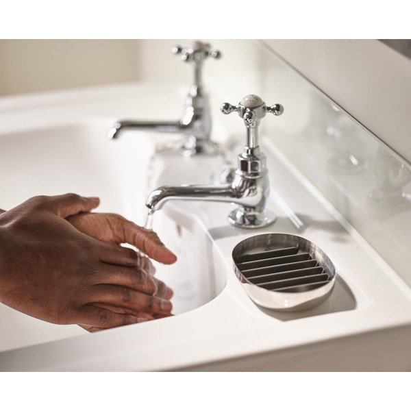 Läikiv hõbedane roostevabast terasest seebialus EasyStore Luxe - Joseph Joseph-image-1