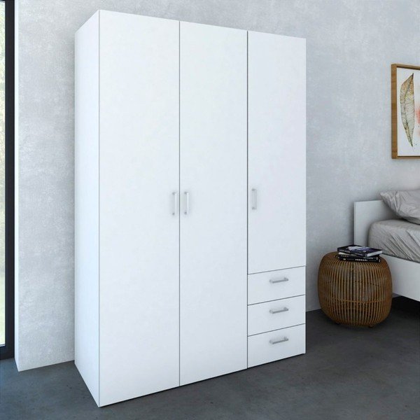 Bílá šatní skříň se 3 šuplíky Evergreen House Milia-image-1