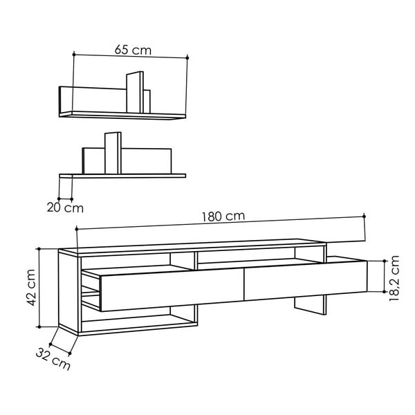 Antratsiitne TV-komplekt 180x42x32 cm Gara – Homitis-image-2