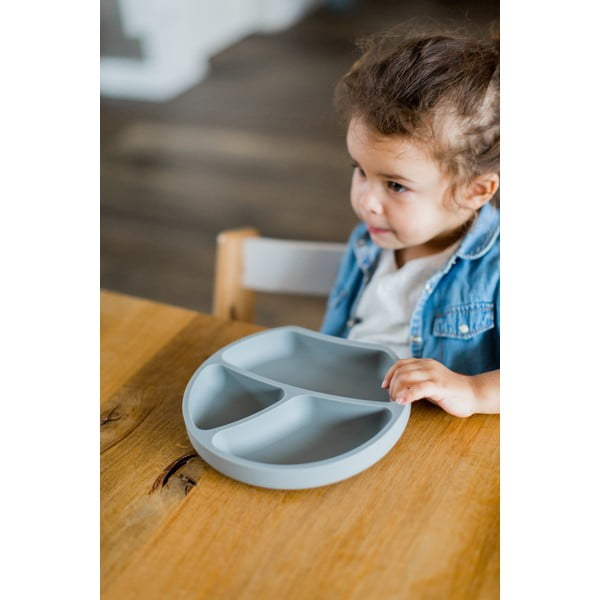 Hall silikoonist beebi taldrik 19x20,5 cm – Kindsgut-image-1