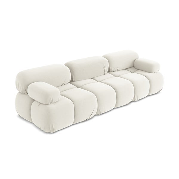 Valge sametist moodulsofa 285 cm Lokua - Makamii-image-2