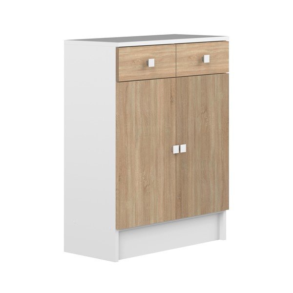 Valge madal vannitoakapp tammepuust 60x82 cm Combi - TemaHome-image-2