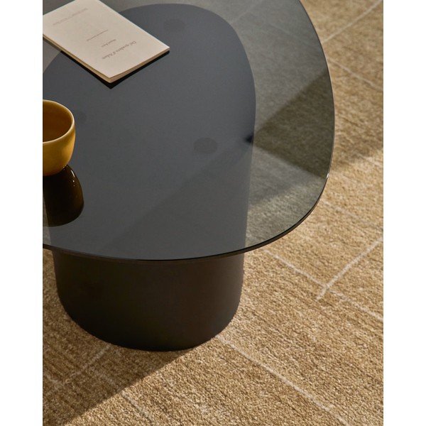 Must kohvilaud klaasist pealispinnaga 74x81,5 cm Olir - Kave Home-image-2