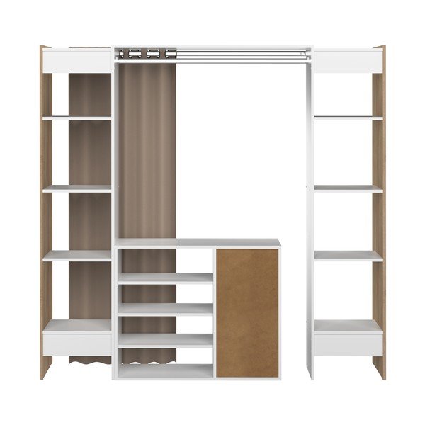 Valge-pruun riidekapp 185x182 cm Tom - TemaHome-image-2