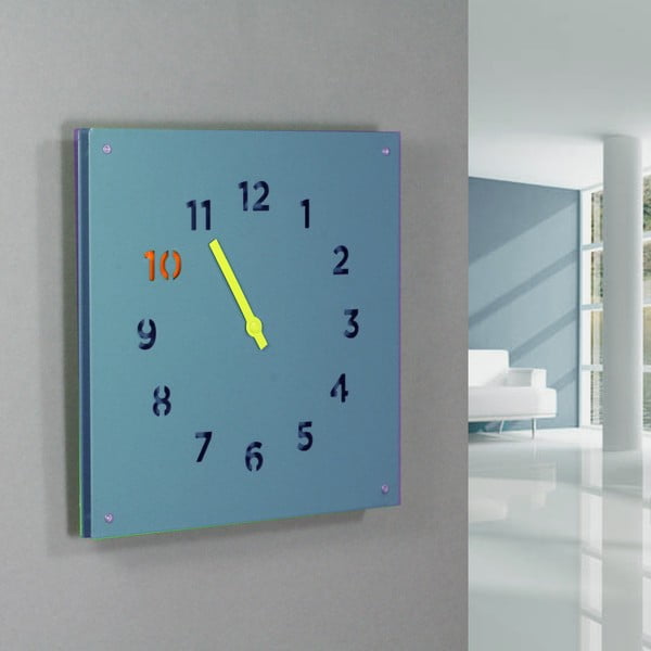 Nástěnné hodiny Wall Clock, modré
