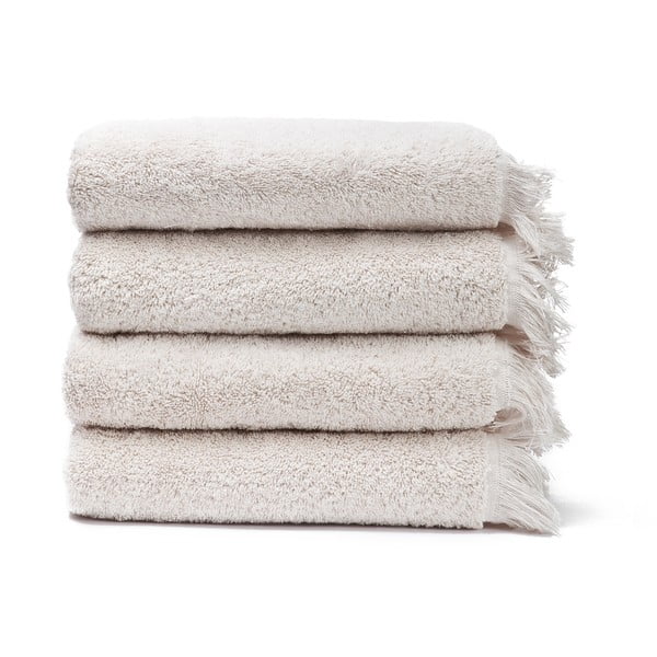 Sada 4 krémových bavlněných ručníků Casa Di Bassi Bath, 50 x 90 cm