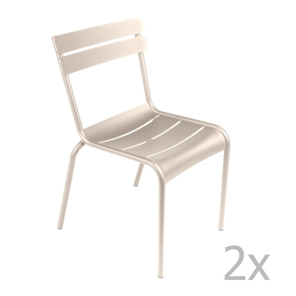 Sada 2 krémových židlí Fermob Luxembourg