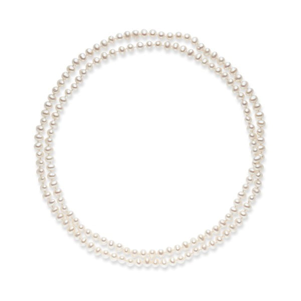 Bílý perlový náhrdelník Nova Pearls Copenhagen Emilie, délka 90 cm