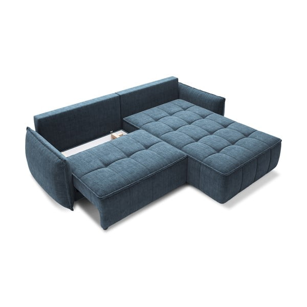 Sinine sametist lahtikäiv/sahtliga nurgadiivan (parem nurk/lamamisosaga) Campo – ELTAP-image-2