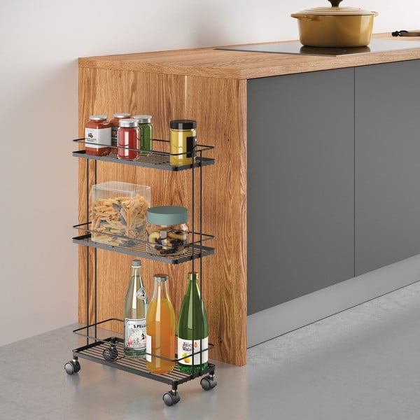 Must mobiilne riiul 38x62x16 cm Lava - Metaltex-image-1