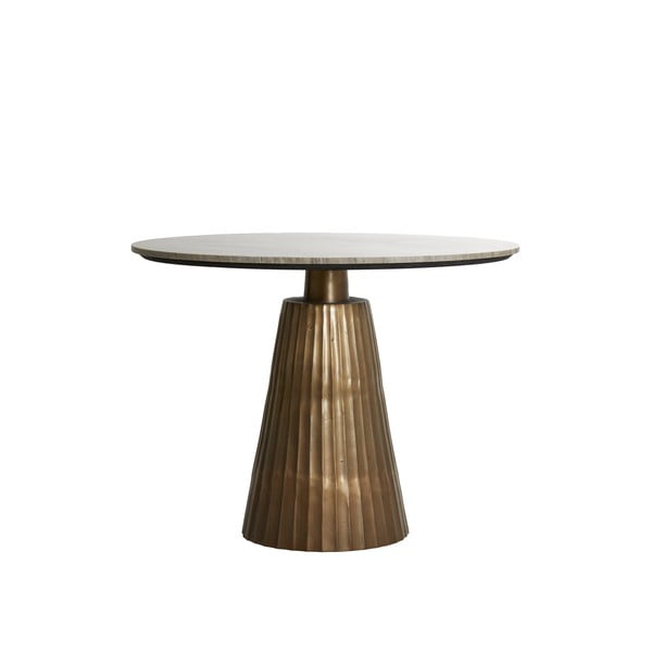 Pronksivärvi ümmargune söögilaud marmordekooriga ø 100 cm Rianne - Light & Living