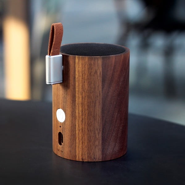 Bluetooth-kõlar tumeda pähklipuust lambiga Drum - Gingko