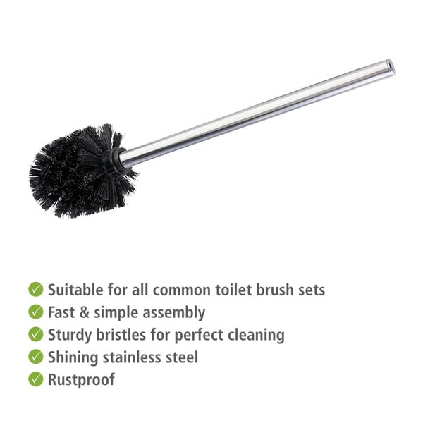 Hõbedased roostevabast terasest WC-harja vahetusharjad, 4 tk komplektis Ø8cm - Wenko-image-2