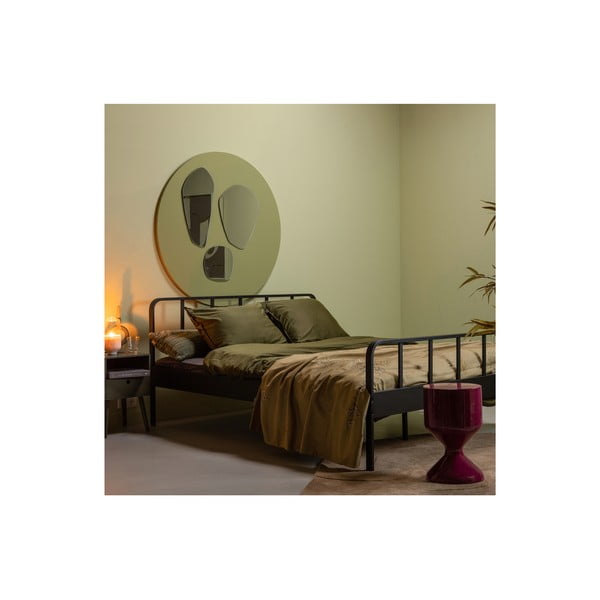 Must metallist kaheinimesevoodi riiuliga 160x200 cm Mees - WOOOD-image-1