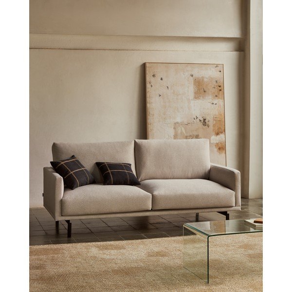 Beež šenillist diivan 214 cm Galene - Kave Home-image-1