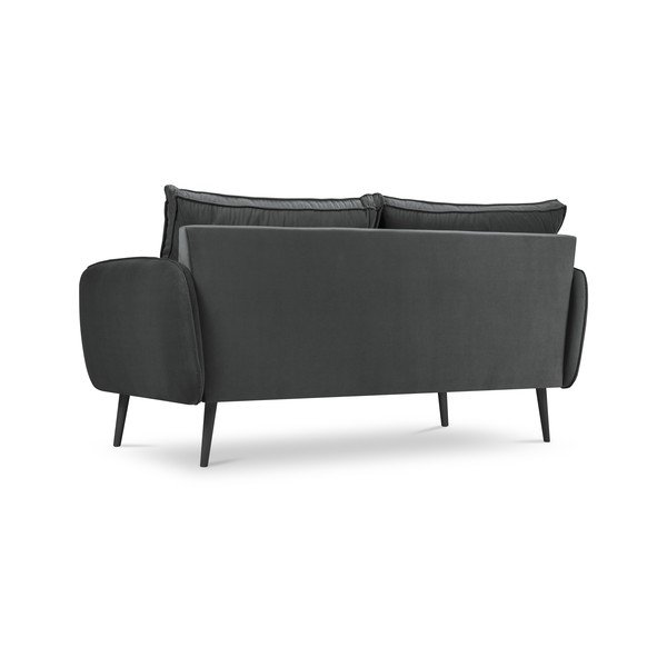 Tumehall sametist diivan mustade jalgadega , 158 cm Lento - Kooko Home-image-3