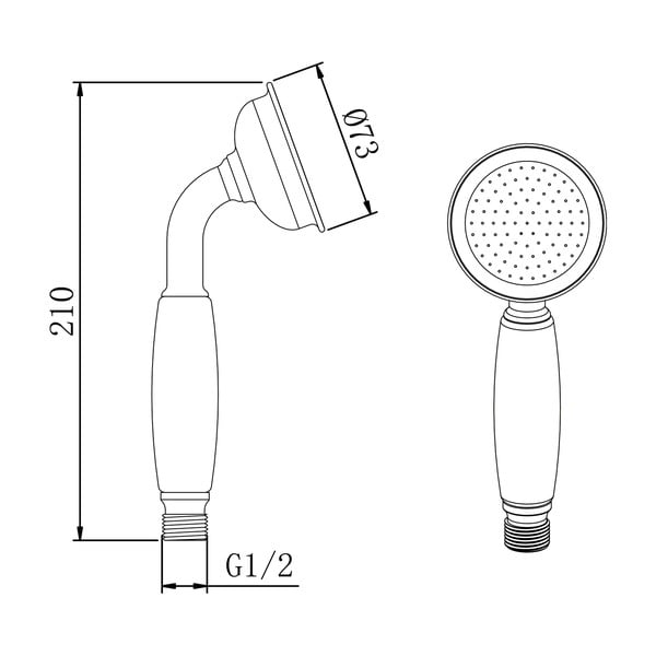 Läikiv hõbedane messingist dušiotsik ø 7 cm Epoca - Sapho-image-2