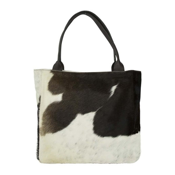 Hnědobílá kožená kabelka Mars&More Cow