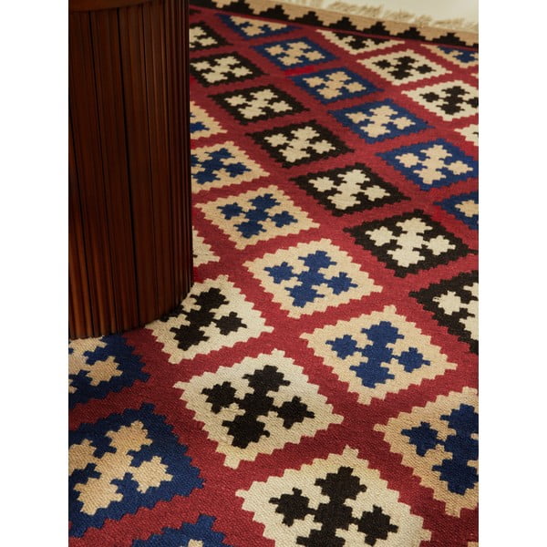 Punane käsitsi kootud kahepoolne villane vaip 120x170 cm Kamal Rami - Nouristan-image-2