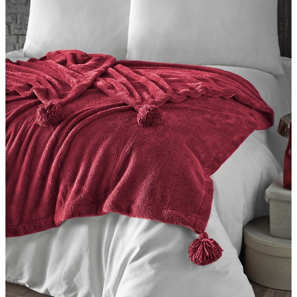 Punane mikroplüüsist voodikate üheinimesevoodile 160x200 cm Puffy - Mijolnir