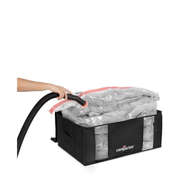 Vaakumtugevdatud kangast hoiukastid riietele 2tk komplektis 65x45x27 cm Black Edition – Compactor-image-4