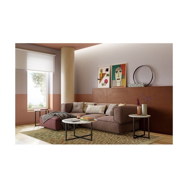 Ümmargune kohvilaud tammeplaadiga ø 50 cm Sonata - TemaHome-image-1