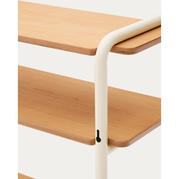 Beež rippuv laste raamaturiiul 60x70x28 cm Tinn - Kave Home-image-1