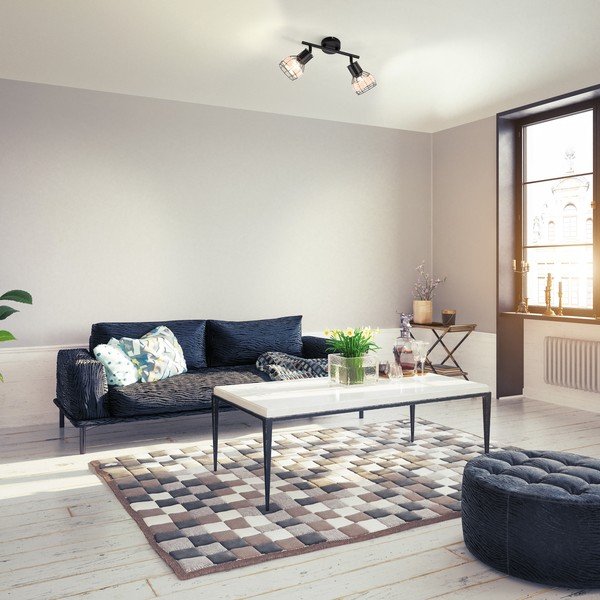 Must laevalgusti metallist-rotangist varjuga 10x28 cm Straw - Fischer & Honsel-image-1