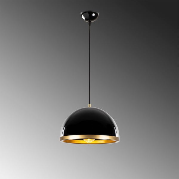Must-kuldne rippvalgusti metallist varjuga ø 30 cm Ferenci - Opviq lights-image-4