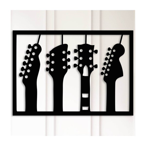 Černá nástěnná dekorace Guitars