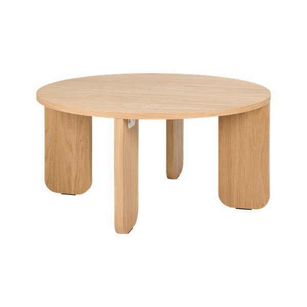 Ümmargune kohvilaud naturaalse tammepuust pealispinnaga, läbimõõduga 75 cm Kuvu - noo.ma