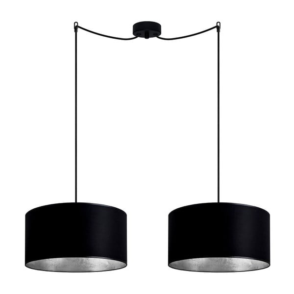 Must kahetasandiline rippvalgusti hõbedase sisustusega , ⌀ 36 cm Mika - Sotto Luce
