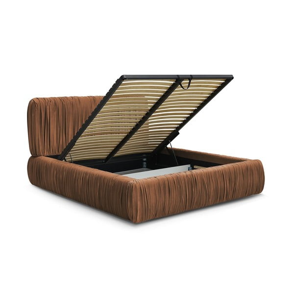 Oranž polsterdatud kaheinimesevoodi koos panipaigaga 180x200 cm Blair - Bobochic Paris-image-3