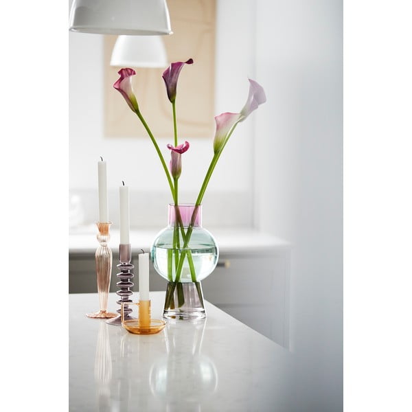 Roosa klaasist küünla hoidja - Bahne & CO-image-1