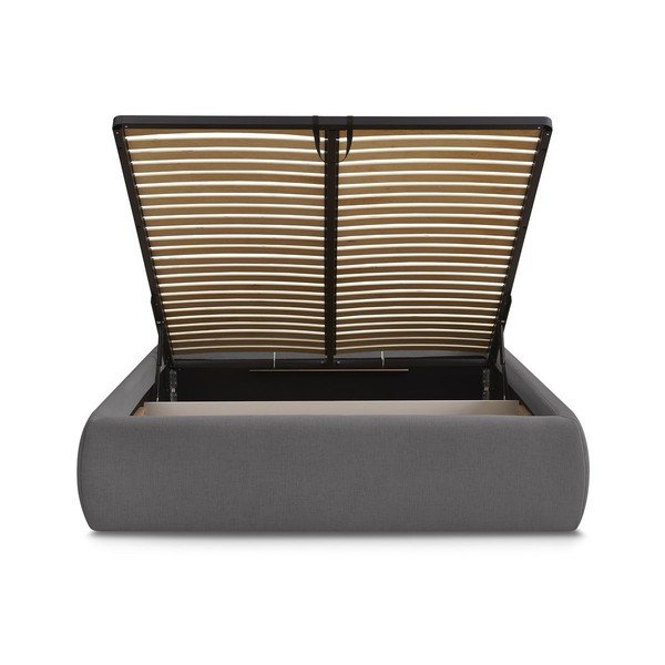 Tumehall polsterdatud kaheinimesevoodi koos panipaiga ja voodipõhjaga, ilma peatsita 160x200 cm Inera - Bobochic Paris-image-4