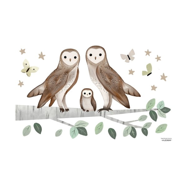 Kleebisleht 64x40 cm Owls Family - Lilipinso