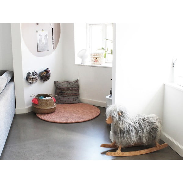 Roosa pallivillane vaip , ⌀ 90 cm Ball Rugs - Wooldot-image-2
