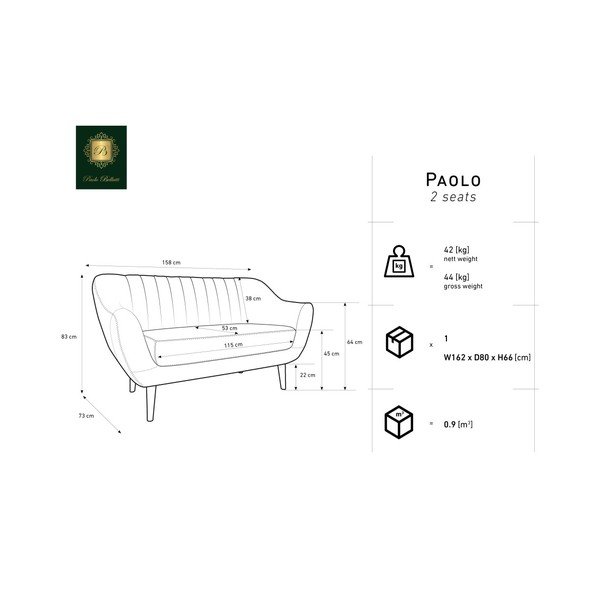 Růžová dvoumístná pohovka Mazzini Sofas Benito-image-3