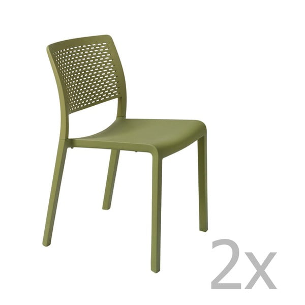Sada 2 zelených zahradních židlí Resol Trama Simple