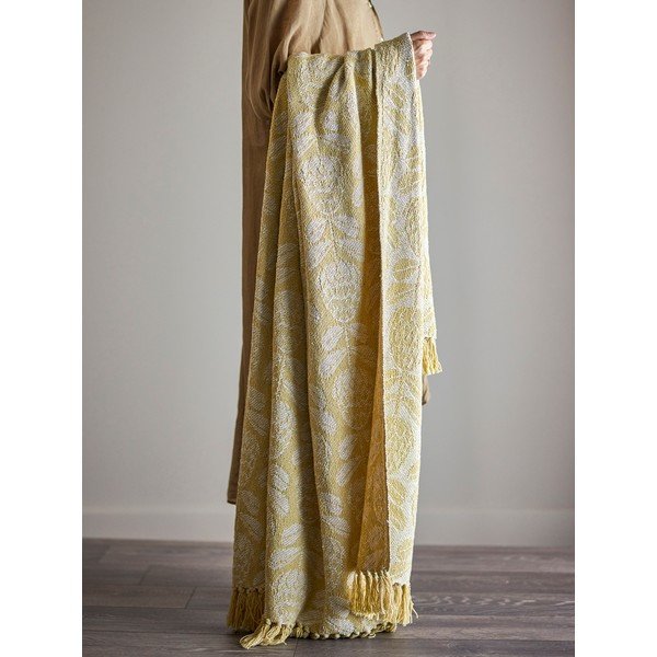 Kollane puuvillaseguga tekk 130x155 cm Pratello - Bloomingville-image-4