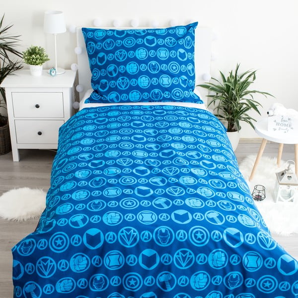 Puuvillane helendava efektiga laste voodipesu 140x200 cm Avengers – Jerry Fabrics-image-2