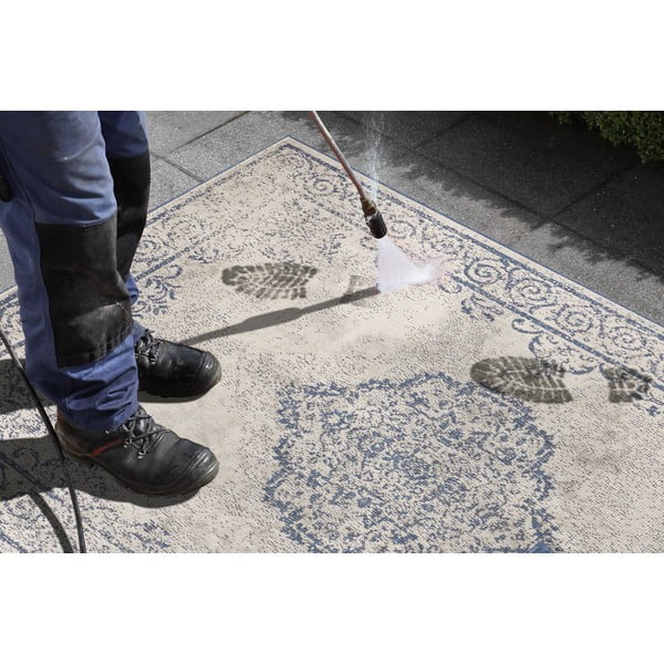 Sinine ja kreemikas õuevaip , 80 x 150 cm Cebu - NORTHRUGS-image-3